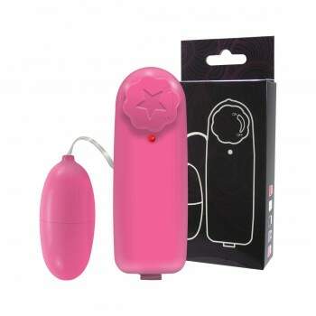 Vibrador bullet colorido com controle na cor rosa e embalagem preta