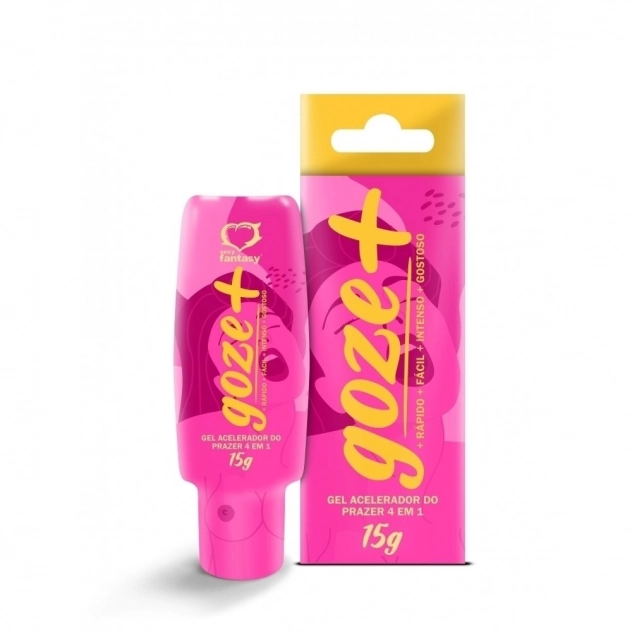 Gel excitante de Sex Shop com embalagem rosa e amarela para aumentar o prazer durante o sexo 